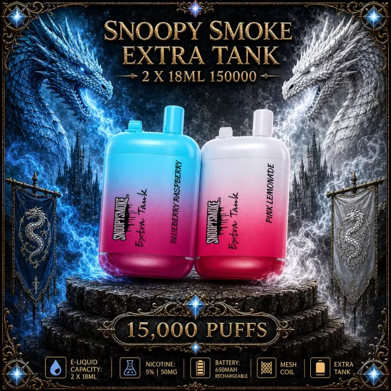 Snoopy Smoke Extra Tank 2 x 18ml 15000 - Vanilla Custard (BLK Series)