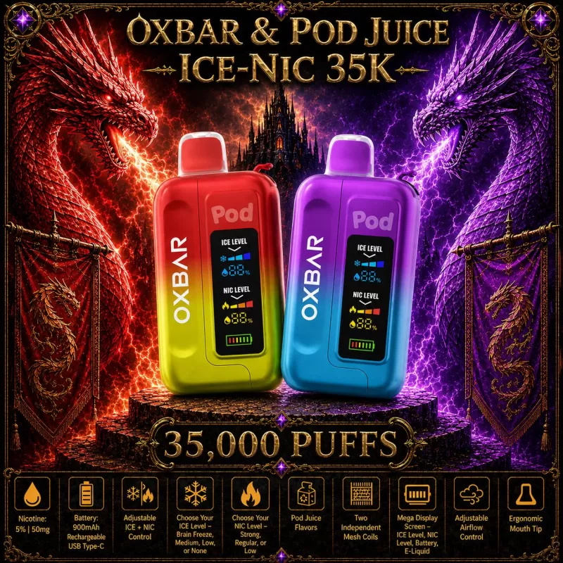 OXBAR x Pod Juice ICE-NIC 35K - Mint (WHT Series)