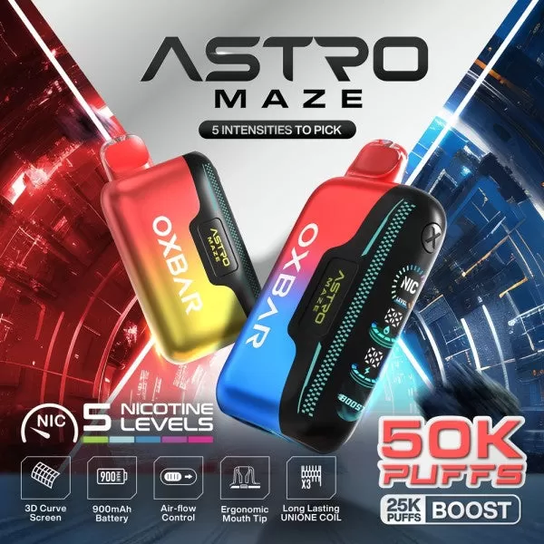 OXBAR Astro Maze 50K - Gold Tobacco (BLK Series) - Image 2