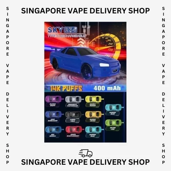 Skyline GTR34 14000 Puffs - Sour Bubblegum - Image 2