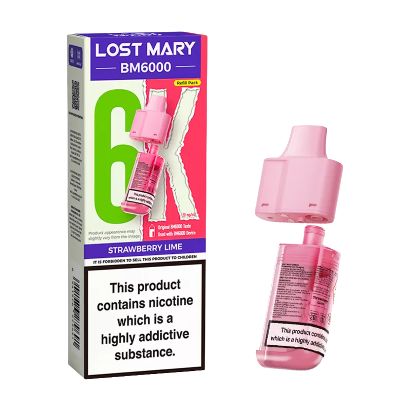 Strawberry Lime Lost Mary BM6000 Refill Pack - 20mg