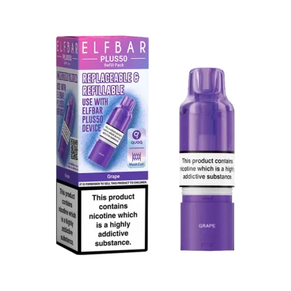 Grape ElfBar Plus 50 Refill Pack - 20mg