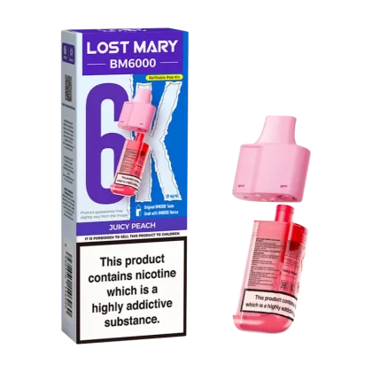 Juicy Peach Lost Mary BM6000 Refill Pack - 20mg