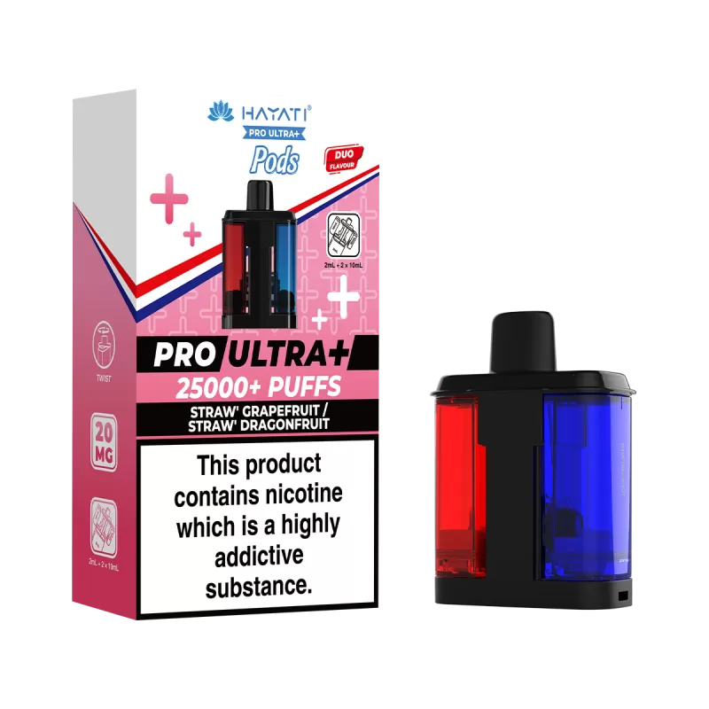 Straw' Grapefruit / Straw' Dragonfruit Hayati Pro Ultra Plus Refill Pack - 20mg