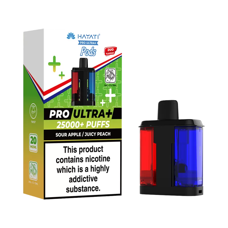 Sour Apple / Juicy Peach Hayati Pro Ultra Plus Refill Pack - 20mg