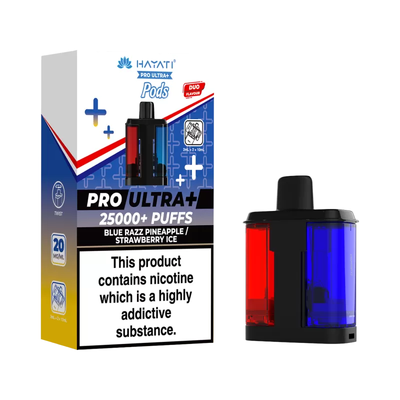 Blue Razz Pineapple / Strawberry Ice Hayati Pro Ultra Plus Refill Pack - 20mg