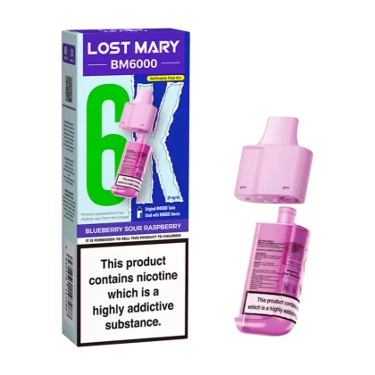 Blueberry Sour Raspberry Lost Mary BM6000 Refill Pack - 10mg