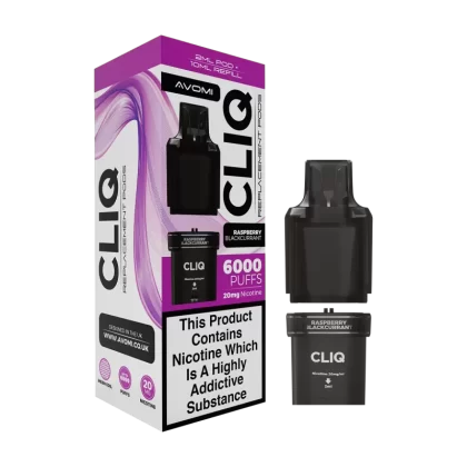 Raspberry Blackcurrant Avomi Cliq 6000 Refill Pack - 20mg
