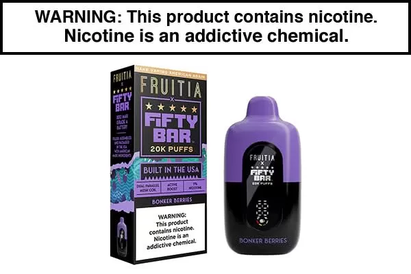FRUITIA X FIFTY BAR 20K DISPOSABLE VAPE – 20,000 PUFFS - Image 3