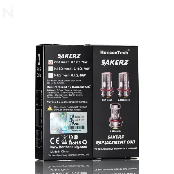 Horizontech Sakerz Replacement Coils - Pack of 3 - Mesh .16ohm - Image 3