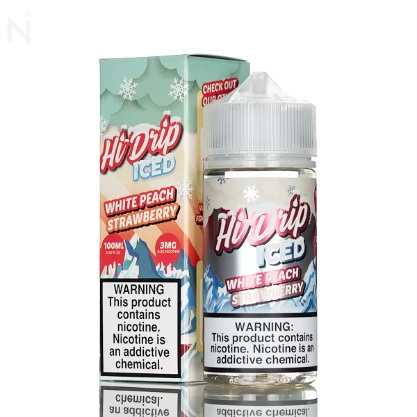 Hi Drip E-liquid Iced - White Peach Strawberry - 100ml - 3mg