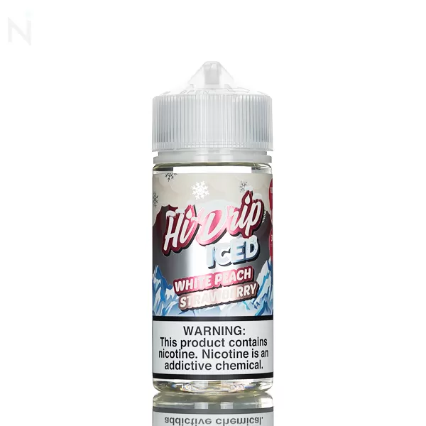 Hi Drip E-liquid Iced - White Peach Strawberry - 100ml - 3mg - Image 2