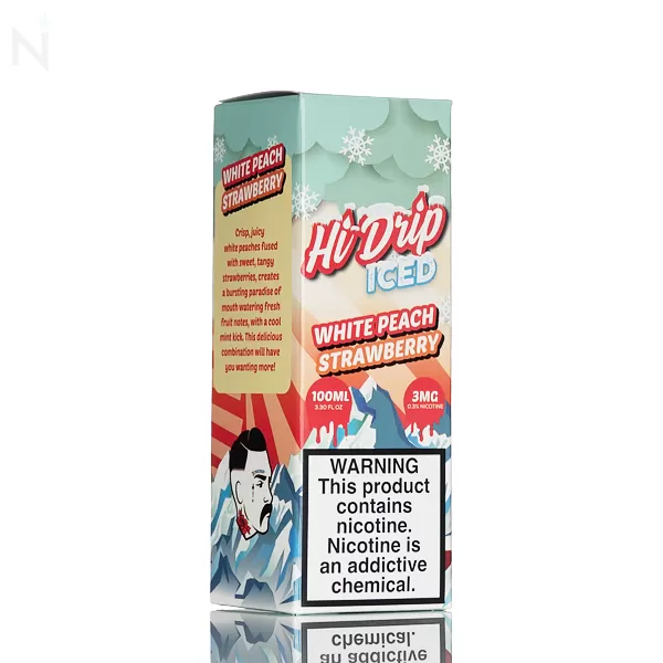 Hi Drip E-liquid Iced - White Peach Strawberry - 100ml - 3mg - Image 3