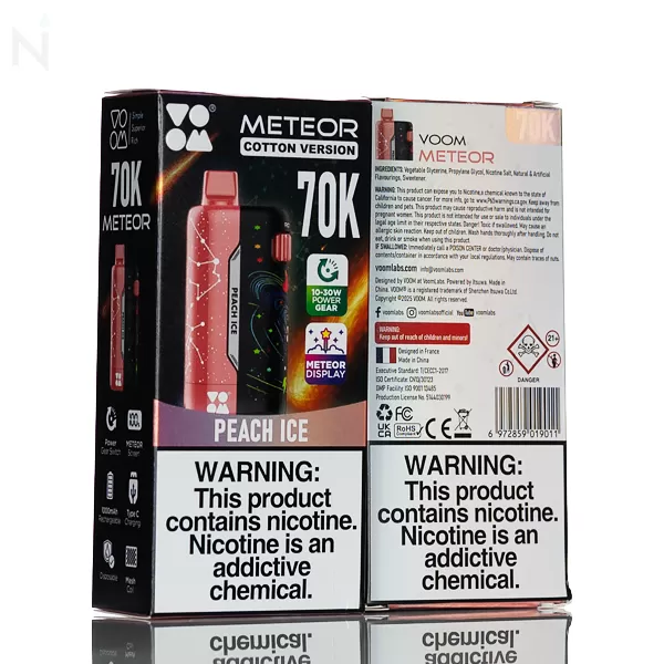 Voom Meteor 70K 70,000 Puffs Disposable Vape - 20mL - Triple Melon Mint - Image 3