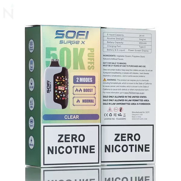 SOFI Surge X 50K 50000 Puffs Dual Mesh No Nicotine Disposable Vape - Peach Ice - Image 3
