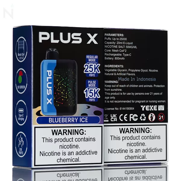Plus X 25K Puffs Disposable Vape - 20mL - Cola Ice - Image 3