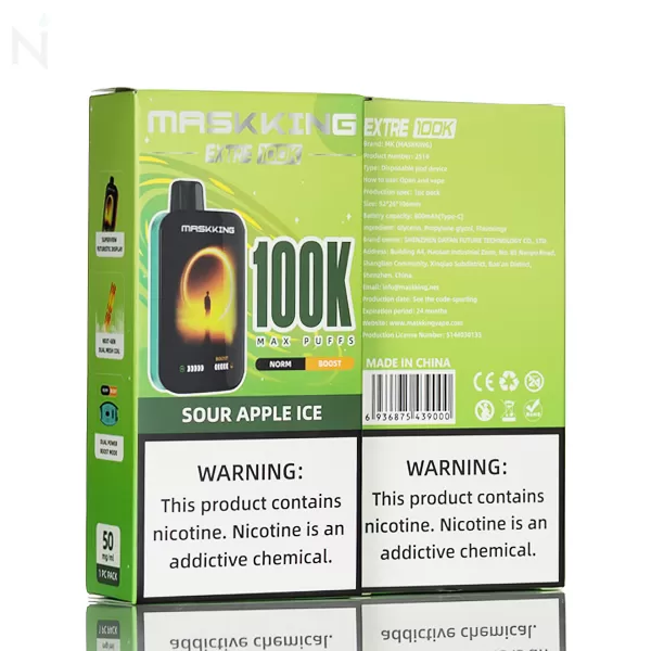 Maskking - Extre 100K Disposable - Sour Apple Ice - Image 3