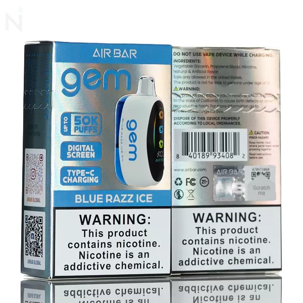 Air Bar Gem 50K Disposable - Blue Razz Ice - Image 3