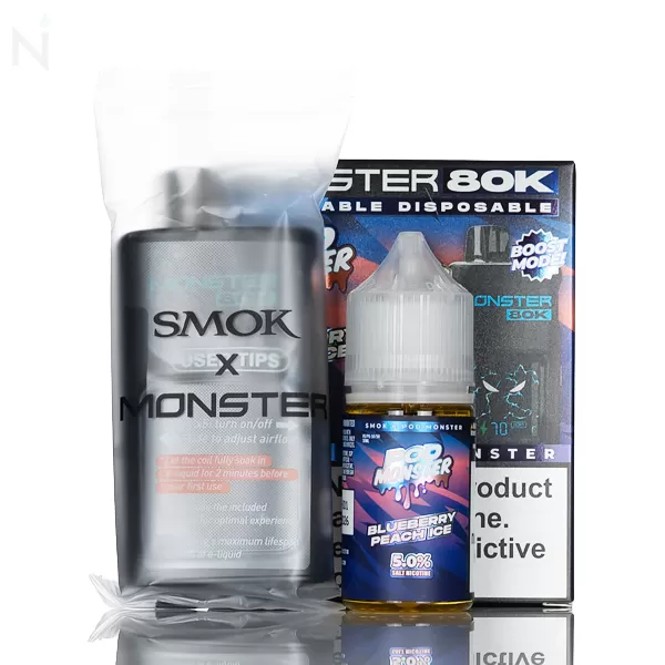 SMOK x Pod Monster 80K Puffs Refillable Disposable - Blueberry Peach Ice - Image 2