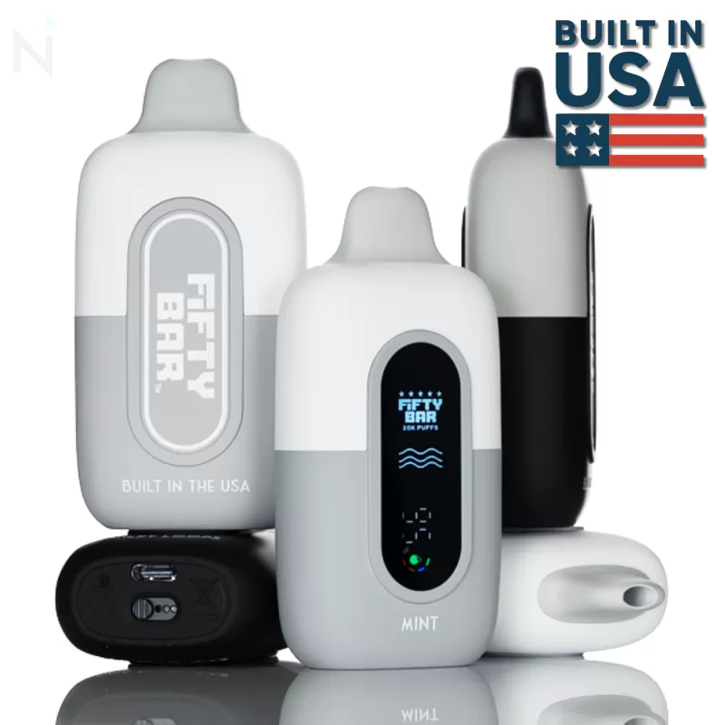 Fifty Bar V2 Silver Series 20mg Disposable Vape - Gold Tobacco