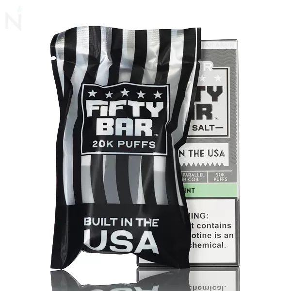 Fifty Bar V2 Silver Series 20mg Disposable Vape - Gold Tobacco - Image 3