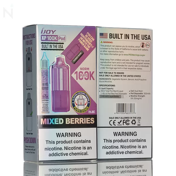 iJoy XP100K Disposable Pods - Blue Razz Ice - Image 3