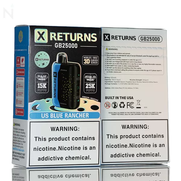 Pulse X Returns 25000 Puff Disposable Vape - US Blue Rancher - Image 2