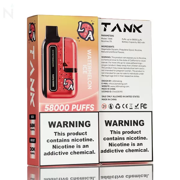 L&A Tank Disposable Vape - 58,000 Puffs - Grape Slush - Image 3