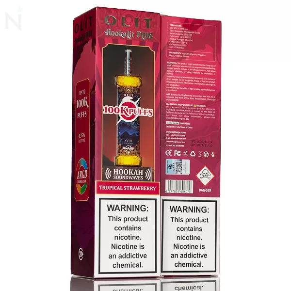 Olit Hookalit Plus 100K Puffs Disposable 3.5% Nic - Blue Razz Lemon - Image 2