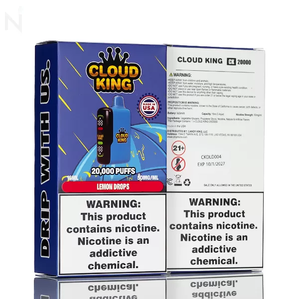 Cloud King 20K 20000 Puffs Disposable - 16mL - Pink Squares - Image 2