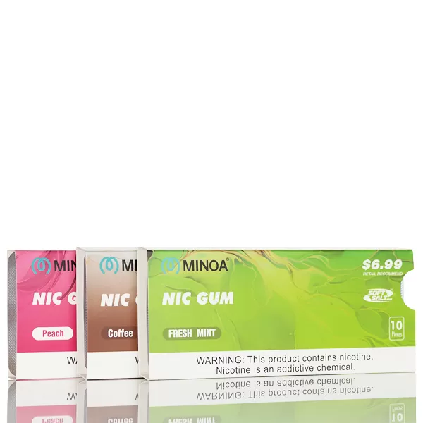 Minoa Soft Salt Nic Gum - Pack of 10 - Fresh Mint 3mg