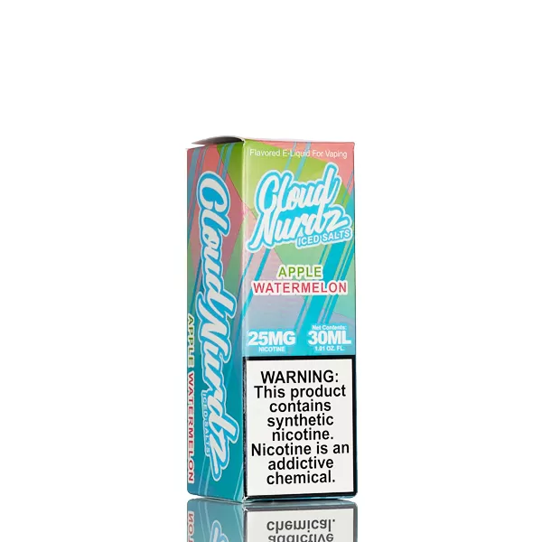 Cloud Nurdz Salts E-Liquid - Watermelon Apple Iced - 30mL - 50mg - Image 2