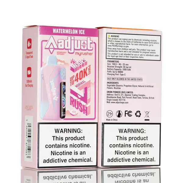 Adjust MyRusher 40K 40000 Puffs Disposable Vape - 20mL - Pomegranate Blast - Image 2