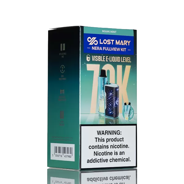 Lost Mary Nera Fullview 70K Puffs Disposable FULL KIT - 24mL - Miami Mint & Winter Mint (Double Flavors) - Image 3