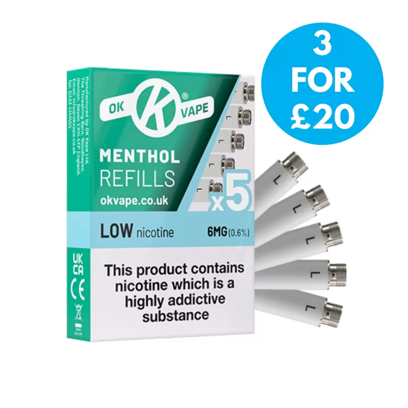 OK Vape Refill Pack 6mg (5 Per Pack)