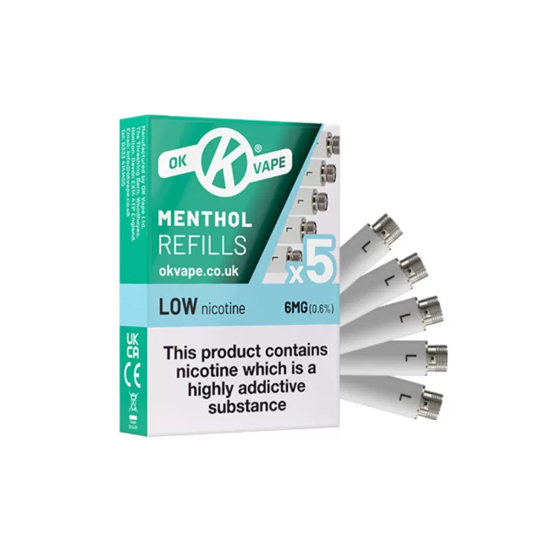 OK Vape Refill Pack 6mg (5 Per Pack) - Image 2