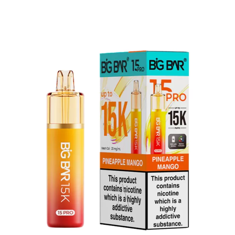20mg (2%) Big Bar 15k Pro Prefilled Pod Vape Kit - Image 2