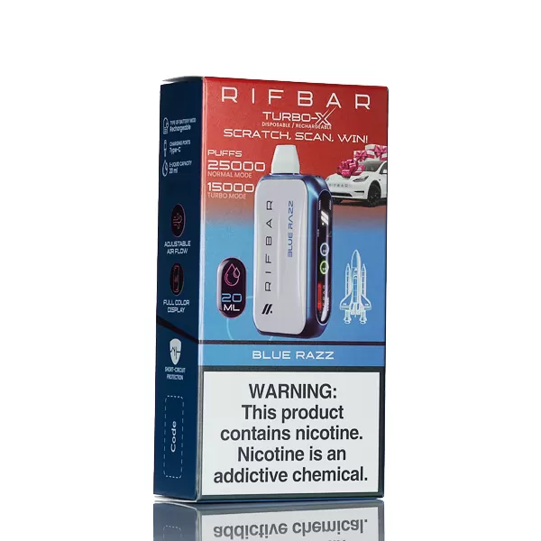 RifBar Turbo X 25K 25000 Puffs Disposable Vape - 20mL - Black Ice - Image 3