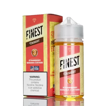 Finest E-Liquid - Desert Edition - Strawberry Banana Custard - 100mL - 3mg