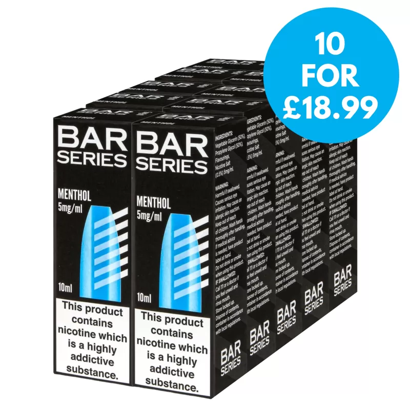 Box of 10 – 5mg (0.5%) Bar Series Nic Salt 10ml