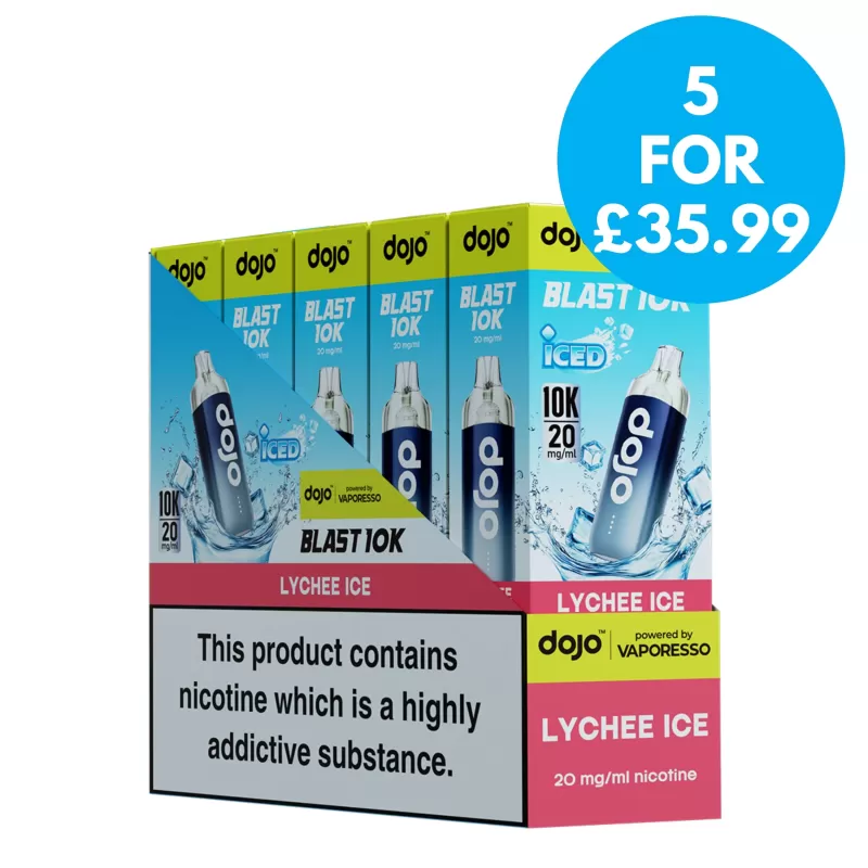Box of 5 – 20mg Vaporesso Dojo Blast 10K Prefilled Pod Vape Kit