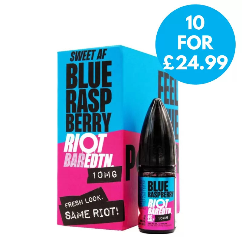 Box of 10 – 10mg (1%) Riot E-liquid BAR EDTN 10ml Nic Salts