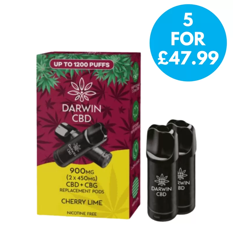 Box of 5 – Darwin The Big One 900mg CBD Replacement Pods