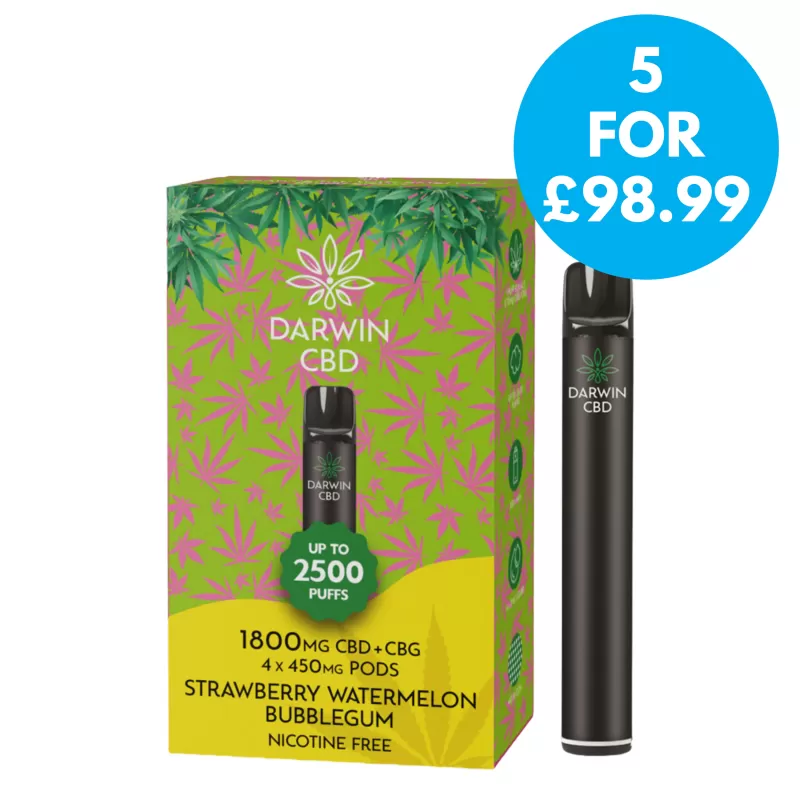 Box Of 5 – Darwin The Big One 1800mg CBD 2500 Puffs