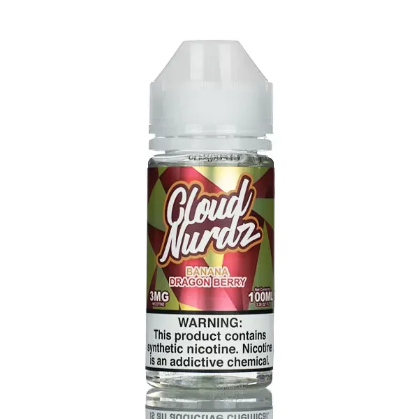 Cloud Nurdz E-Liquid - Banana Dragon Berry - 100ml - 3mg - Image 2