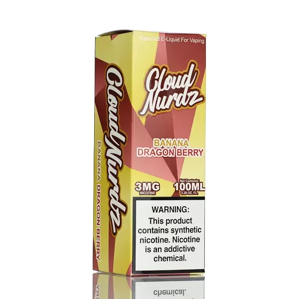 Cloud Nurdz E-Liquid - Banana Dragon Berry - 100ml - 3mg - Image 3