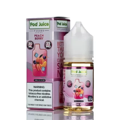 Pod Juice Salt PJ5000 - Peach Berry Ice - 30ml - 35mg