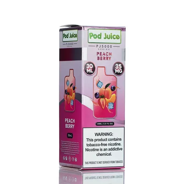 Pod Juice Salt PJ5000 - Peach Berry Ice - 30ml - 35mg - Image 3