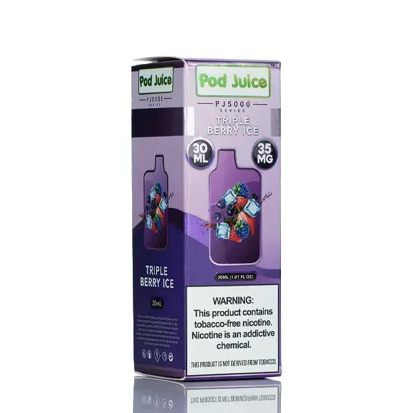 Pod Juice Salt PJ5000 - Triple Berry Ice - 30ml - 55mg - Image 3