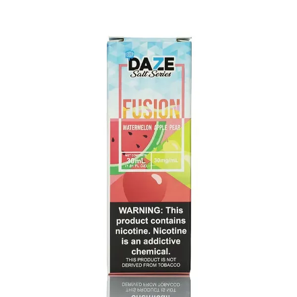 7 Daze Fusion TFN Salt - Watermelon Apple Pear ICED - 30ml - 50mg - Image 3